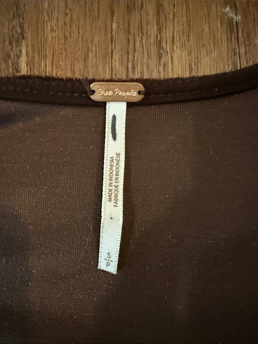 Free People Chocolate Brown Square Neck Top